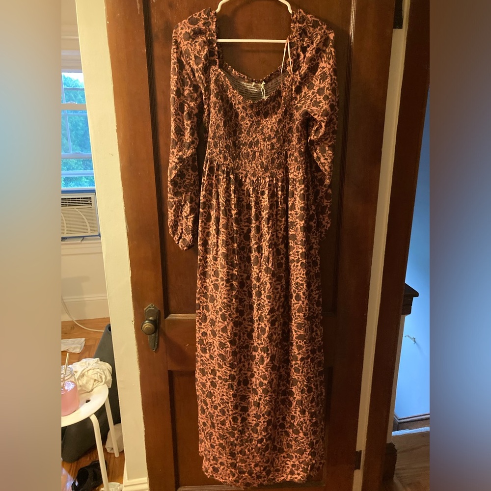 Faherty Susanna Smocked Dress Size L